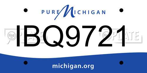 IBQ9721 Michigan License Plate