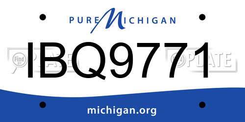 IBQ9771 Michigan License Plate