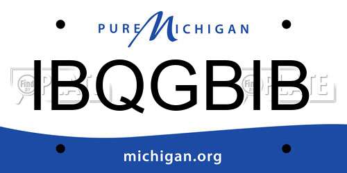 IBQGBIB Michigan License Plate