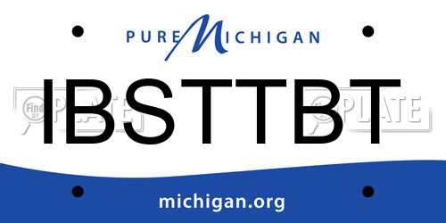 IBSTTBT Michigan License Plate