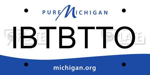 IBTBTTO Michigan License Plate