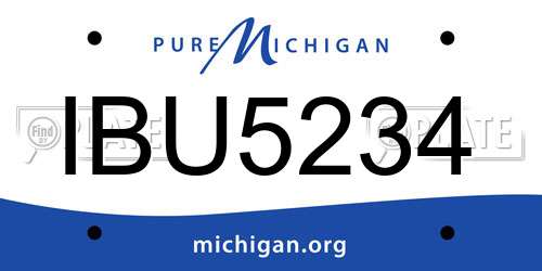 IBU5234 Michigan License Plate