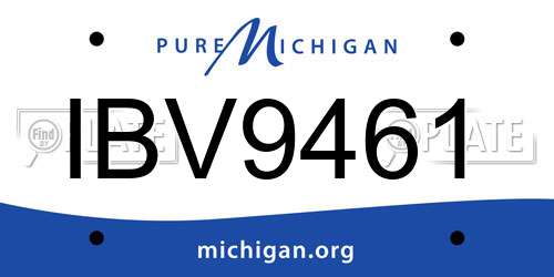 IBV9461 Michigan License Plate
