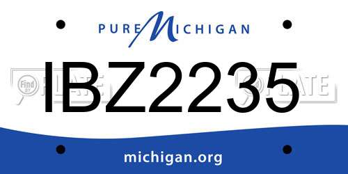 IBZ2235 Michigan License Plate