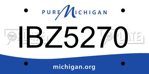 IBZ5270 Michigan License Plate