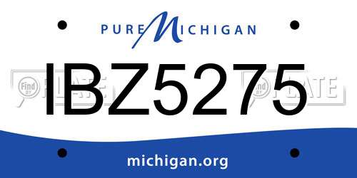 IBZ5275 Michigan License Plate