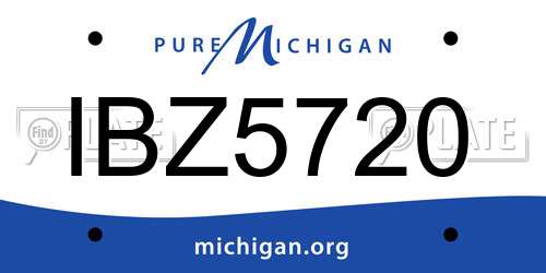 IBZ5720 Michigan License Plate