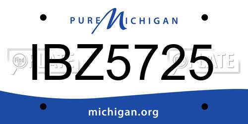 IBZ5725 Michigan License Plate
