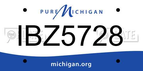 IBZ5728 Michigan License Plate