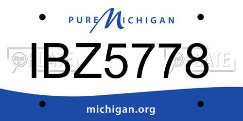 IBZ5778 Michigan License Plate