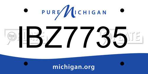 IBZ7735 Michigan License Plate