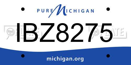 IBZ8275 Michigan License Plate