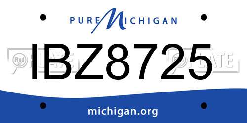 IBZ8725 Michigan License Plate