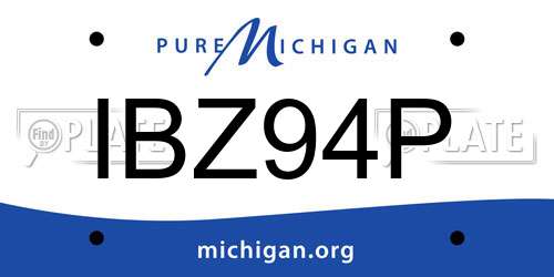 IBZ94P Michigan License Plate