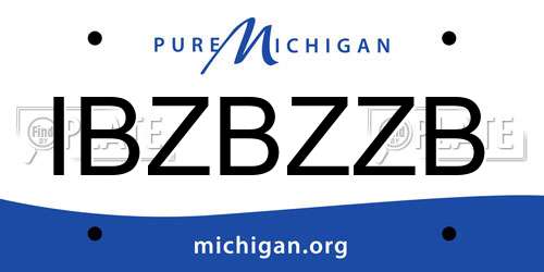 IBZBZZB Michigan License Plate