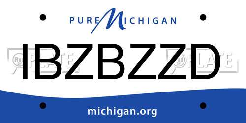 IBZBZZD Michigan License Plate