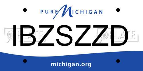 IBZSZZD Michigan License Plate
