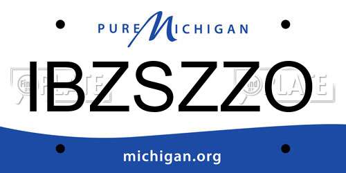 IBZSZZO Michigan License Plate