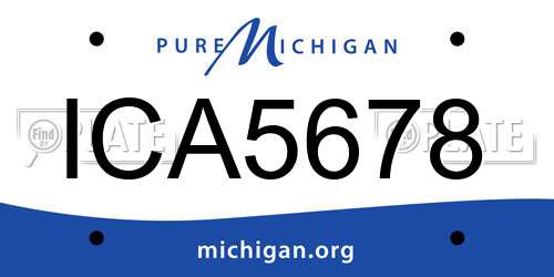 ICA5678 Michigan License Plate
