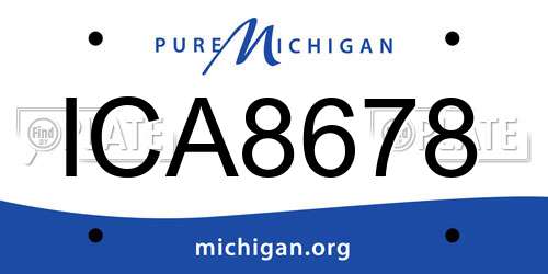 ICA8678 Michigan License Plate