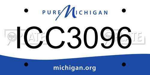 ICC3096 Michigan License Plate