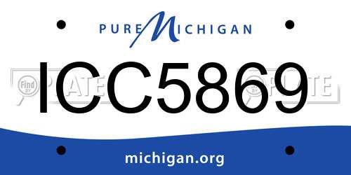ICC5869 Michigan License Plate