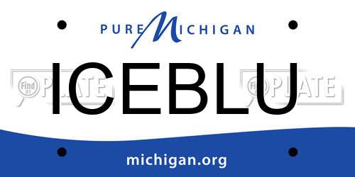 ICEBLU Michigan License Plate
