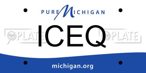 ICEQ Michigan License Plate