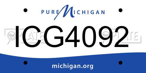 ICG4092 Michigan License Plate