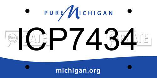 ICP7434 Michigan License Plate
