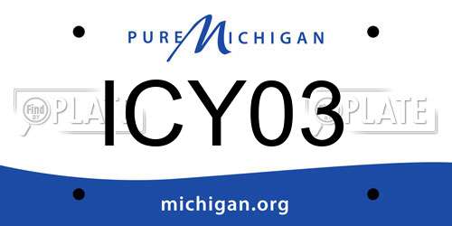 ICY03 Michigan License Plate