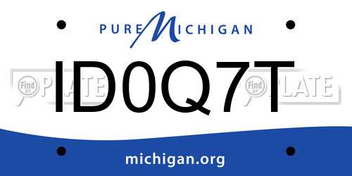 ID0Q7T Michigan License Plate