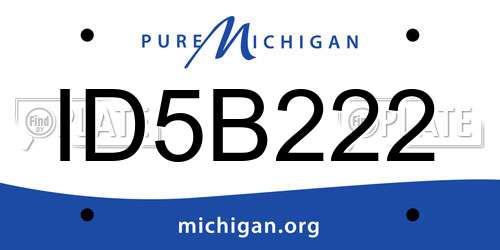 ID5B222 Michigan License Plate