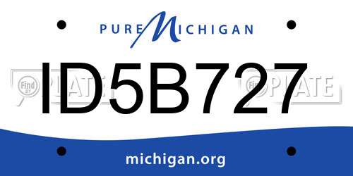 ID5B727 Michigan License Plate