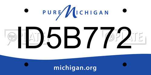 ID5B772 Michigan License Plate