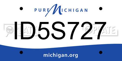 ID5S727 Michigan License Plate
