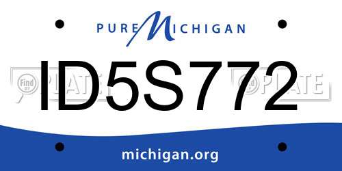ID5S772 Michigan License Plate