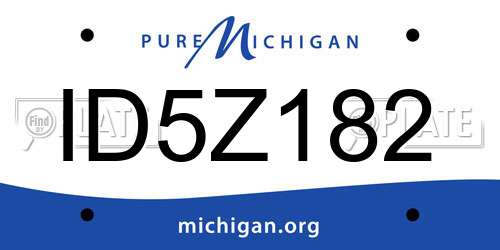 ID5Z182 Michigan License Plate