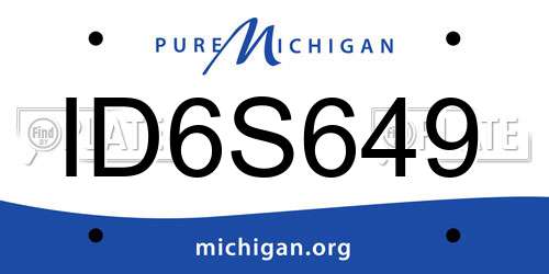 ID6S649 Michigan License Plate