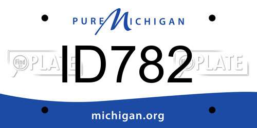 ID782 Michigan License Plate