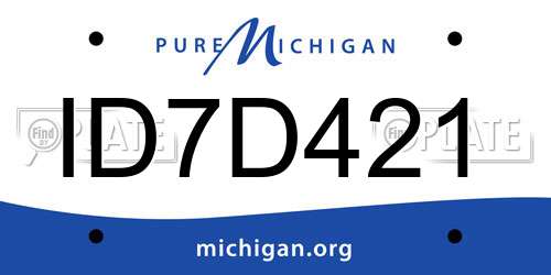 ID7D421 Michigan License Plate