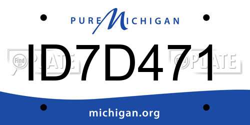 ID7D471 Michigan License Plate