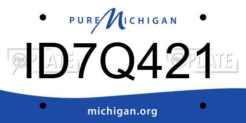 ID7Q421 Michigan License Plate