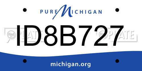ID8B727 Michigan License Plate