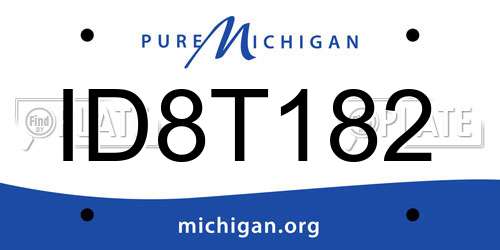 ID8T182 Michigan License Plate