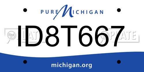 ID8T667 Michigan License Plate