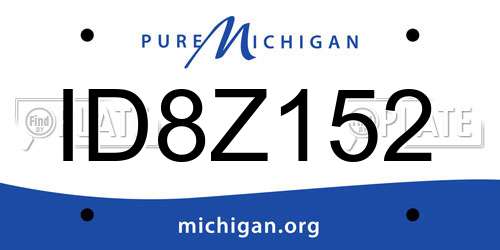 ID8Z152 Michigan License Plate