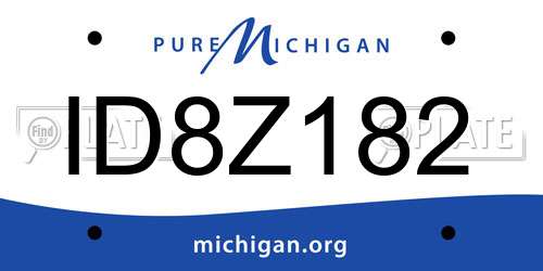 ID8Z182 Michigan License Plate