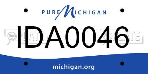 IDA0046 Michigan License Plate