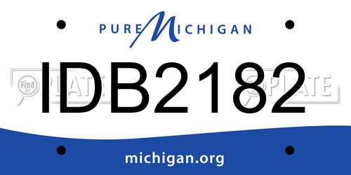 IDB2182 Michigan License Plate